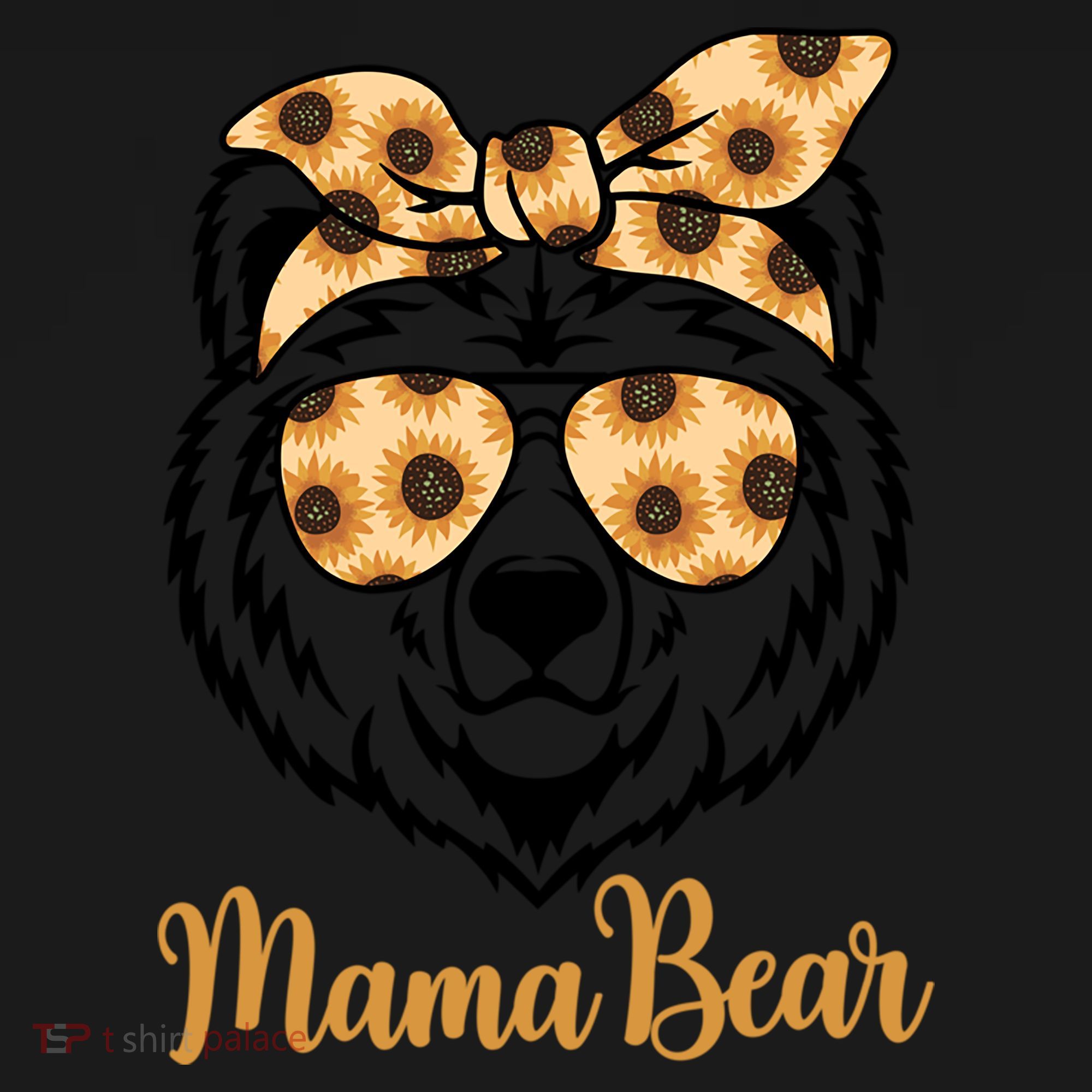 Sunflower Mama Bear With Sunglasses Bandana Momma Mothers Dy  Visor