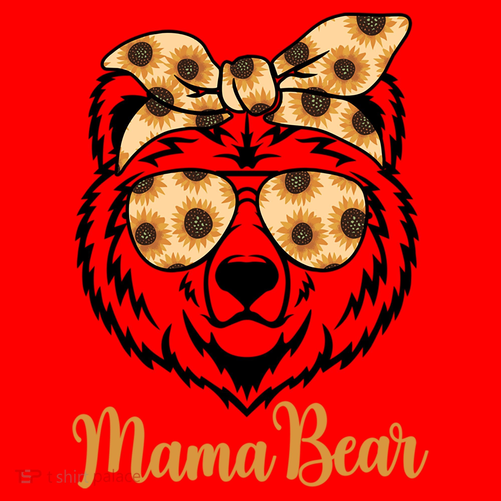 Sunflower Mama Bear With Sunglasses Bandana Momma Mothers Dy  Santa Hat