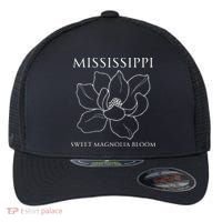 Sweet Magnolia Bloom Mississippi With Southern Charm Flexfit Unipanel Trucker Cap thumb 0