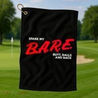Spank My B.A.R.E. Butt Balls And Back Golf Towel thumb 1