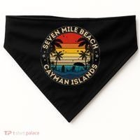 Seven Mile Beach Souvenir Cayman Islands Reminder USA-Made Doggie Bandana thumb 0