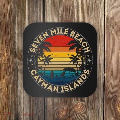 Seven Mile Beach Souvenir Cayman Islands Reminder Coaster