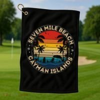 Seven Mile Beach Souvenir Cayman Islands Reminder Golf Towel thumb 1