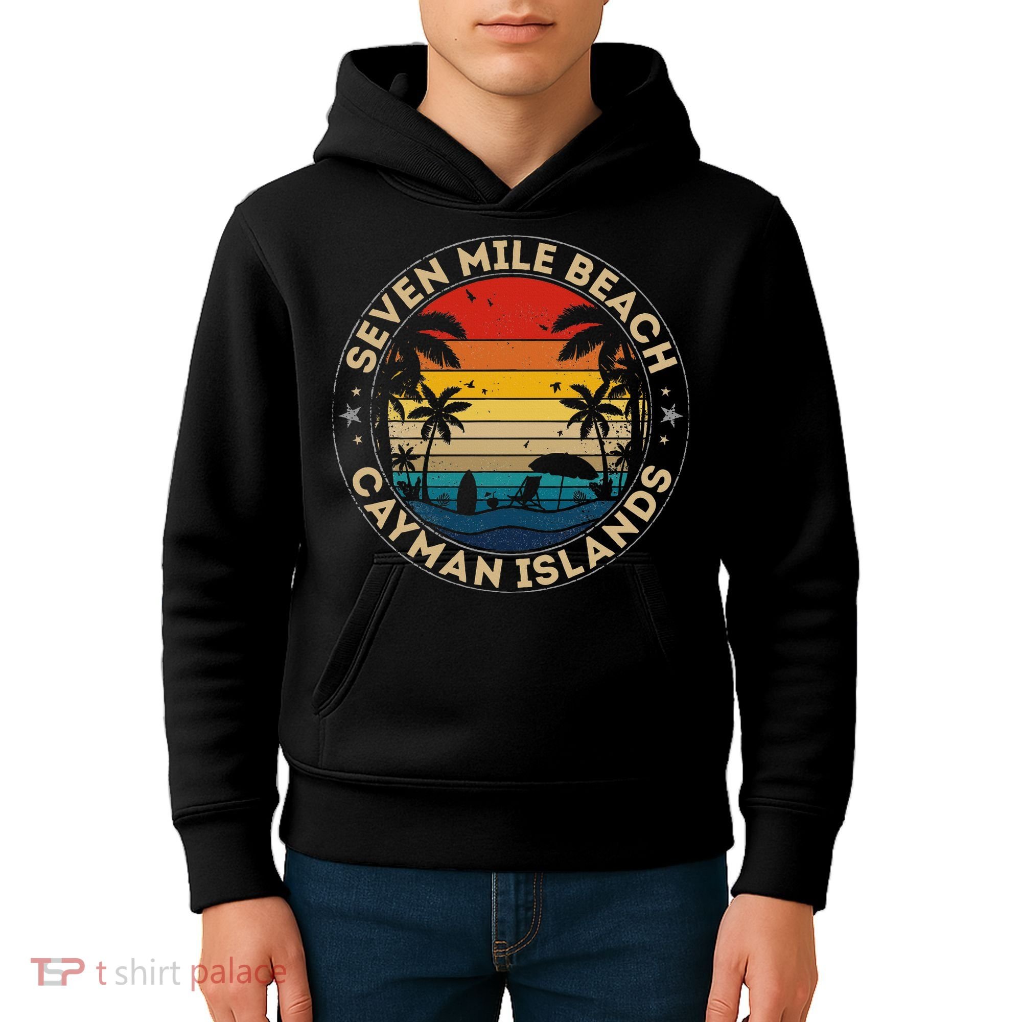 Seven Mile Beach Souvenir Cayman Islands Reminder Kids Hoodie