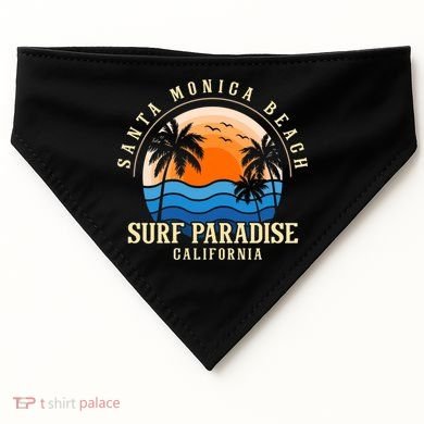 Santa Monica Beach California USA-Made Doggie Bandana