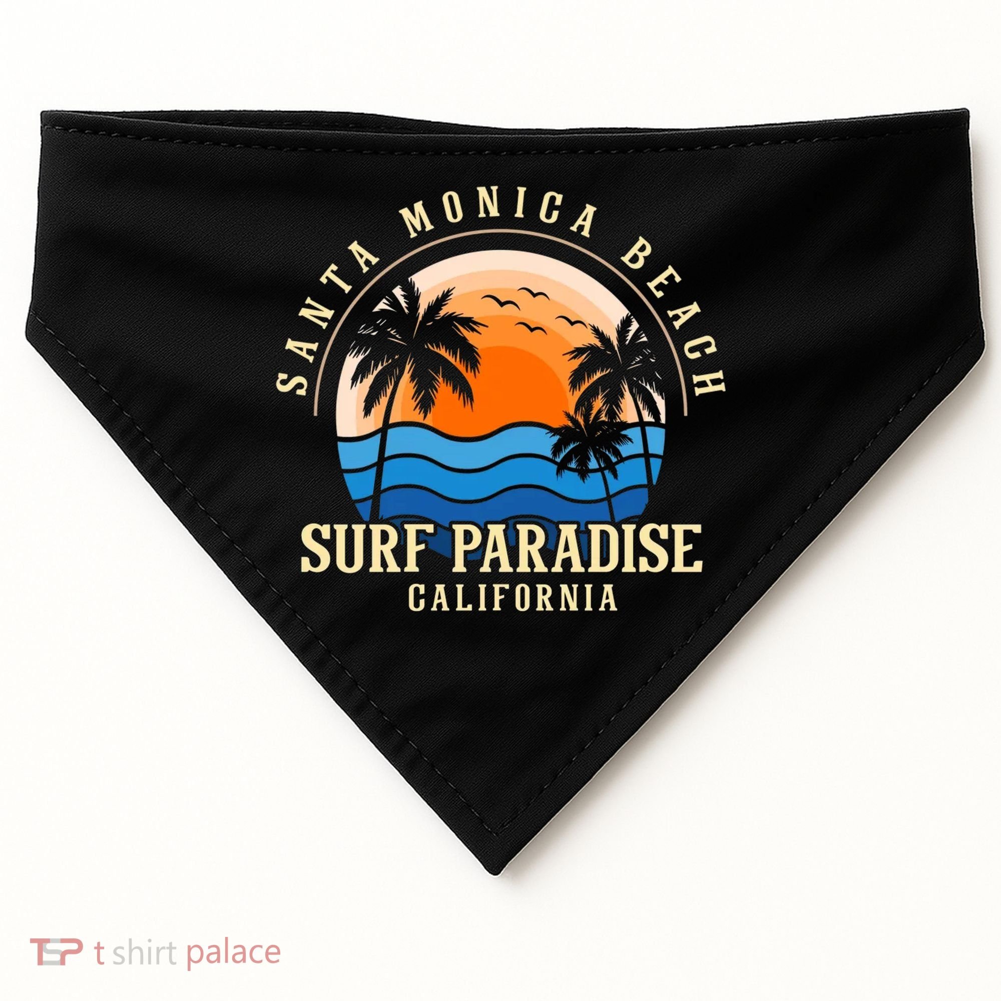 Santa Monica Beach California USA-Made Doggie Bandana