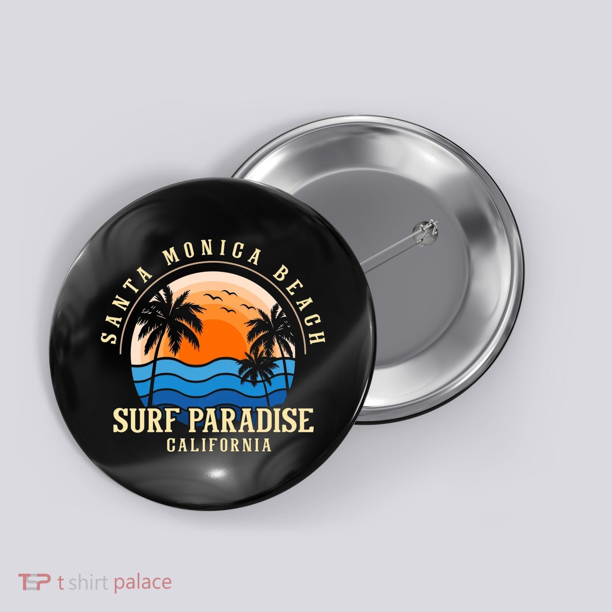 Santa Monica Beach California Button