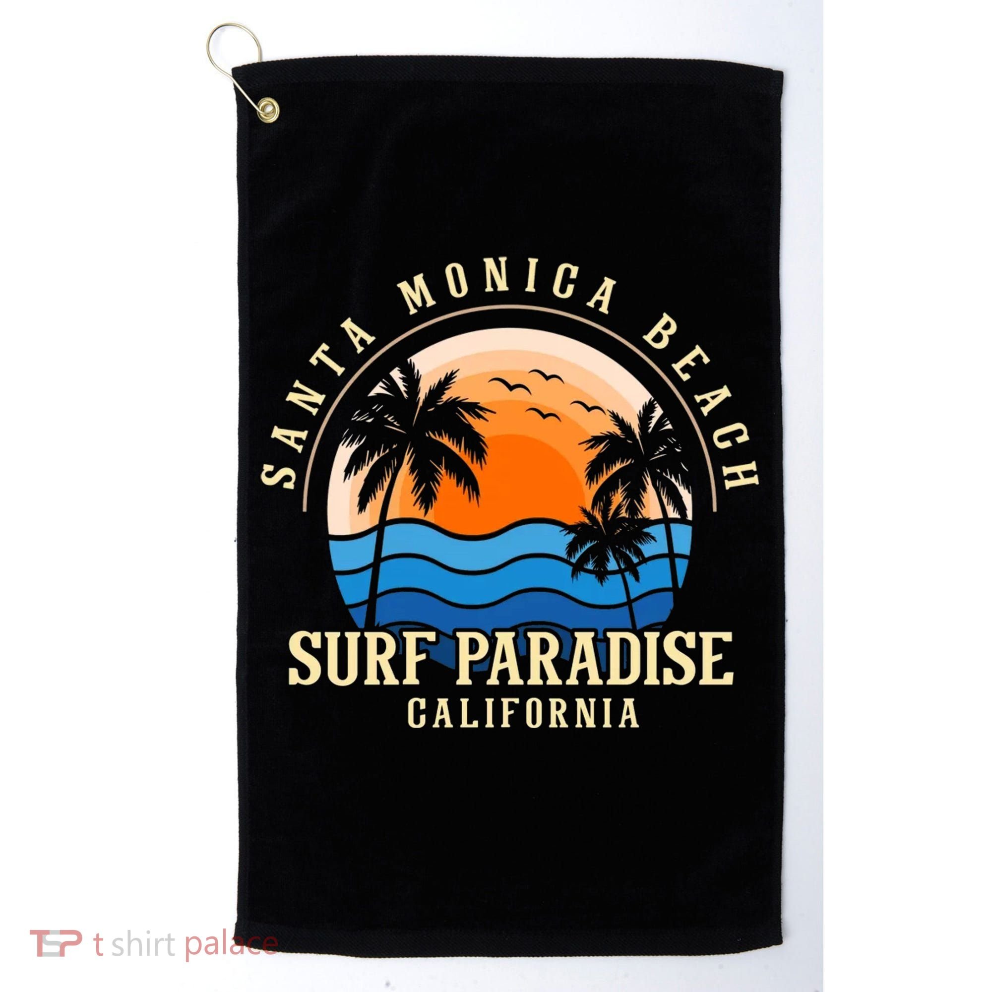 Santa Monica Beach California Golf Towel