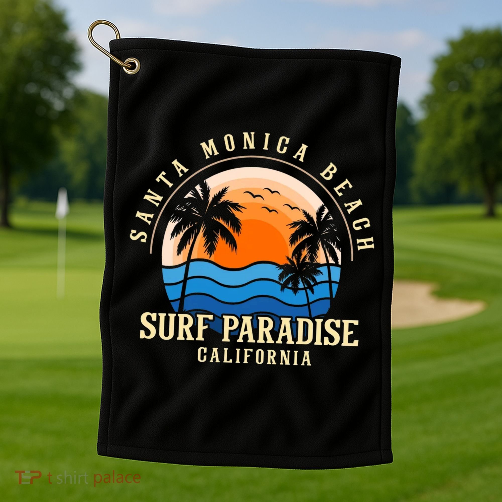 Santa Monica Beach California Golf Towel