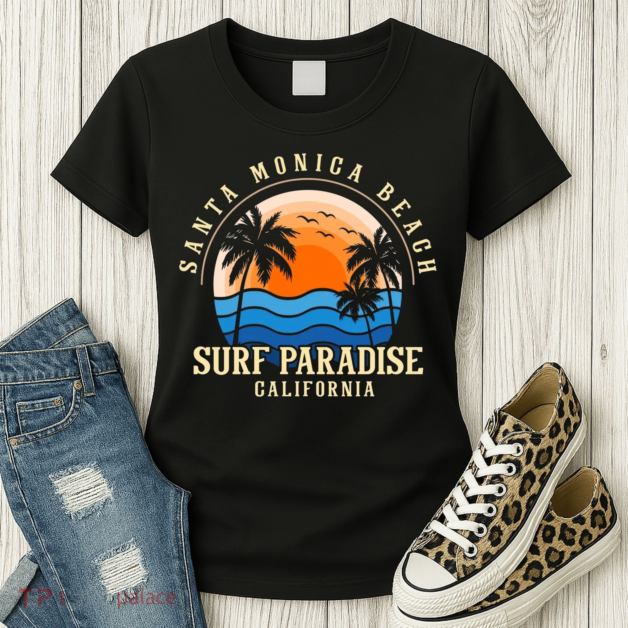 Santa Monica Beach California Women's T-Shirt