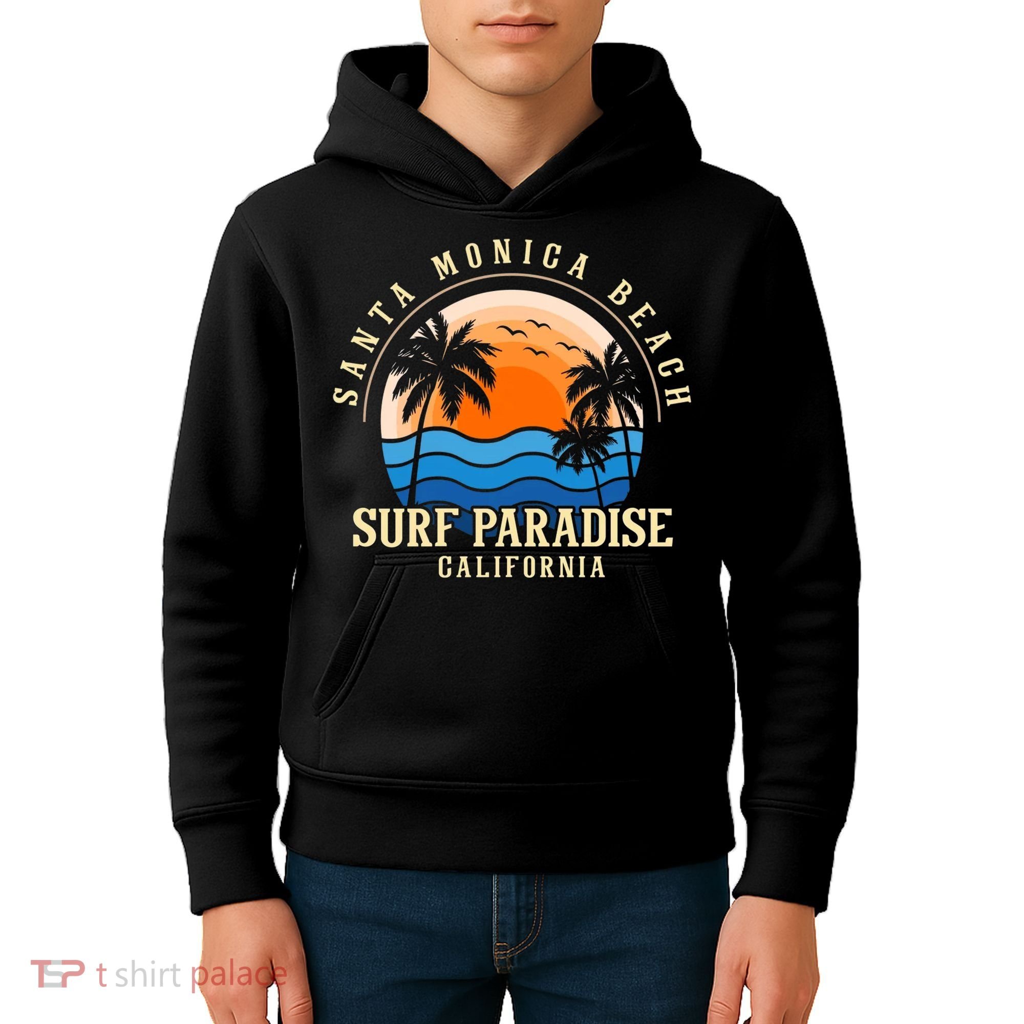 Santa Monica Beach California Kids Hoodie