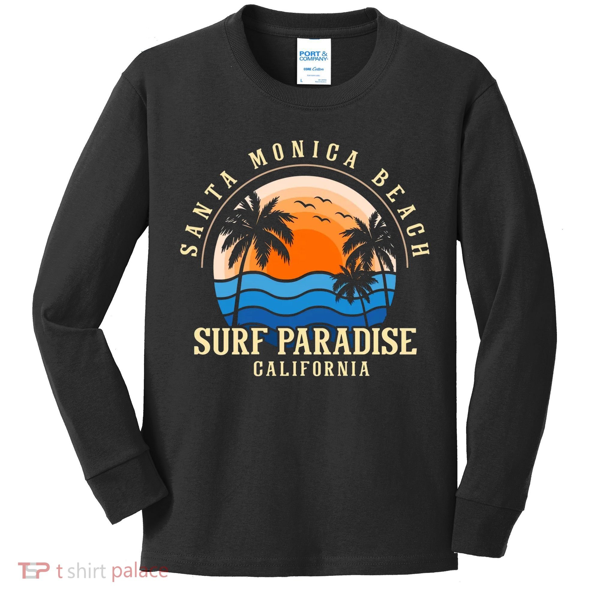 Santa Monica Beach California Kids Long Sleeve Shirt