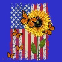 Sunflower Monarch Butterflies Patriotic American Flag Gift Tote Bag thumb 4