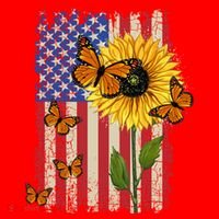 Sunflower Monarch Butterflies Patriotic American Flag Gift Santa Hat thumb 1