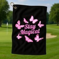 Stay Magical Butterfly Cute Gift Golf Towel thumb 1