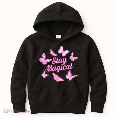 Stay Magical Butterfly Cute Gift Kids Hoodie