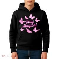 Stay Magical Butterfly Cute Gift Kids Hoodie thumb 4