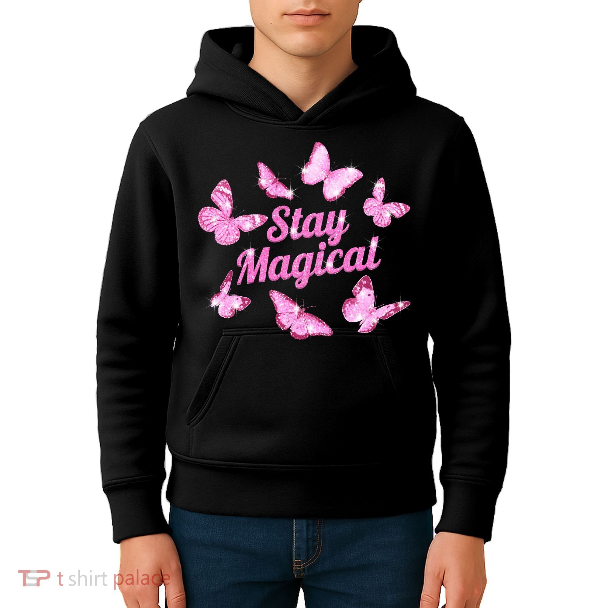 Stay Magical Butterfly Cute Gift Kids Hoodie