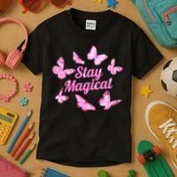 Stay Magical Butterfly Cute Gift Kids T-Shirt thumb 3
