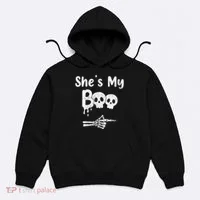 She’S My Boo Skull Face Hoodie thumb 0