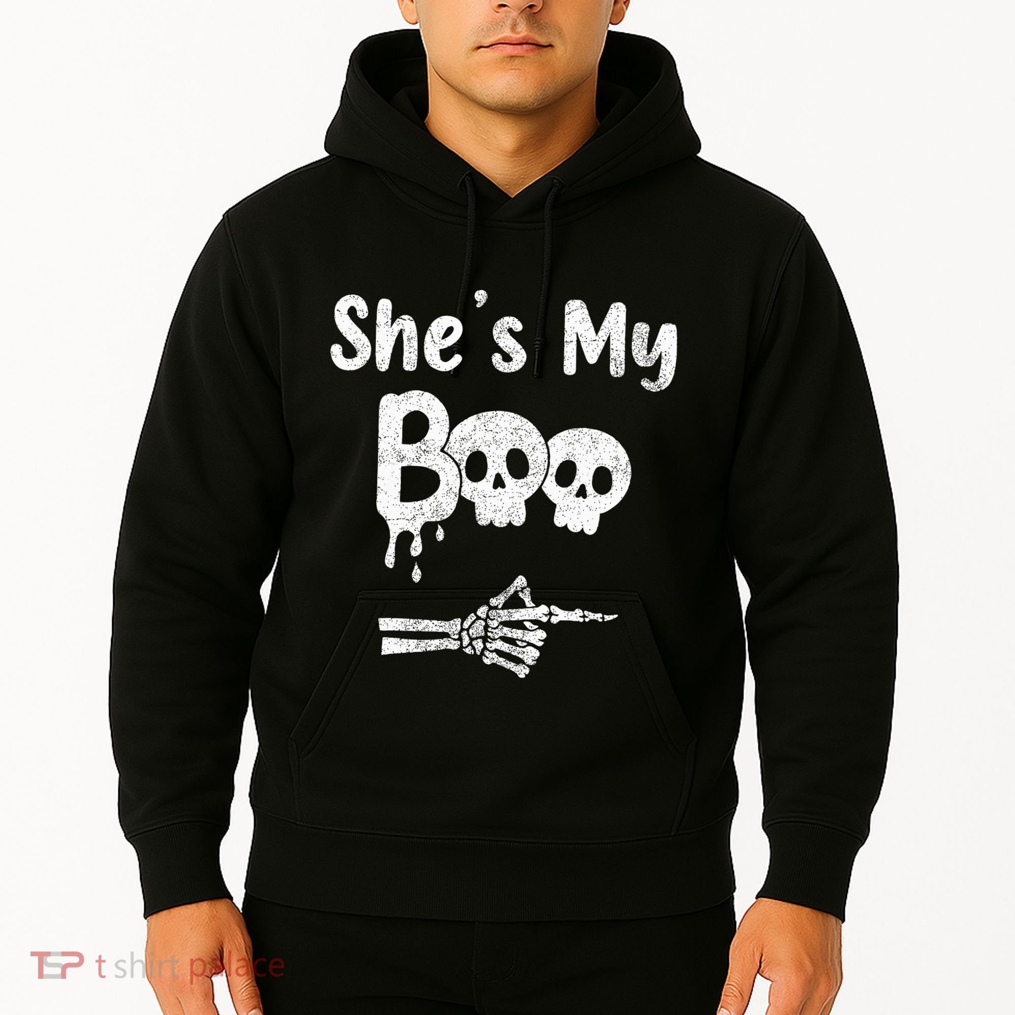 She’S My Boo Skull Face Hoodie