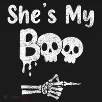 She’S My Boo Skull Face Toddler Hoodie thumb 2
