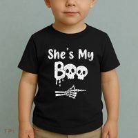 She’S My Boo Skull Face Toddler T-Shirt thumb 2