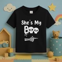 She’S My Boo Skull Face Toddler T-Shirt thumb 3