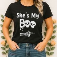 She’S My Boo Skull Face Women's T-Shirt thumb 2