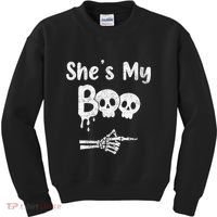 She’S My Boo Skull Face Kids Sweatshirt thumb 0