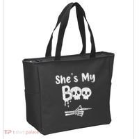 She’S My Boo Skull Face Tote Bag thumb 2