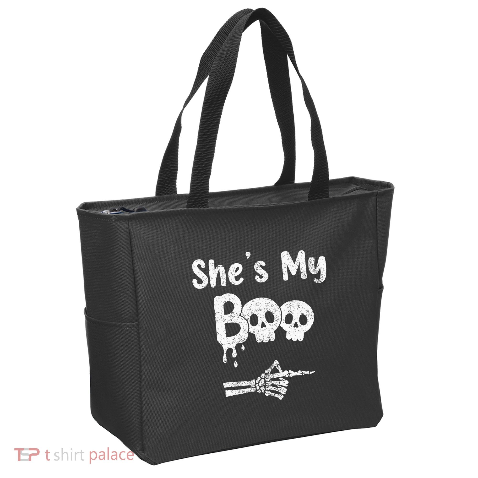 She’S My Boo Skull Face Tote Bag