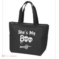 She’S My Boo Skull Face Tote Bag thumb 3