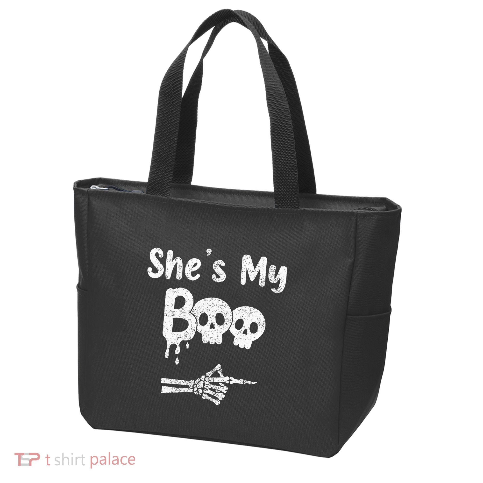 She’S My Boo Skull Face Tote Bag