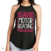 Save Motor Boating Funny Breast Cancer Pink Ribbon Men Gift Women's Perfect Tri Rocker Tank thumb 2