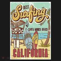 Santa Monica Beach California Button thumb 1