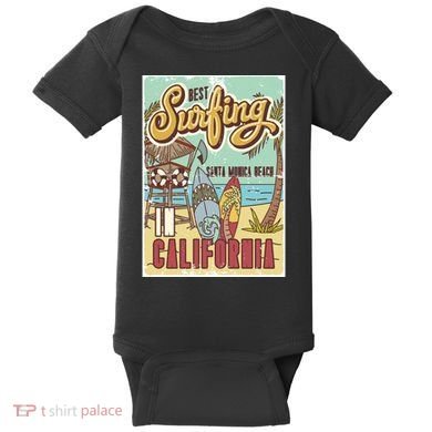 Santa Monica Beach California Baby Bodysuit