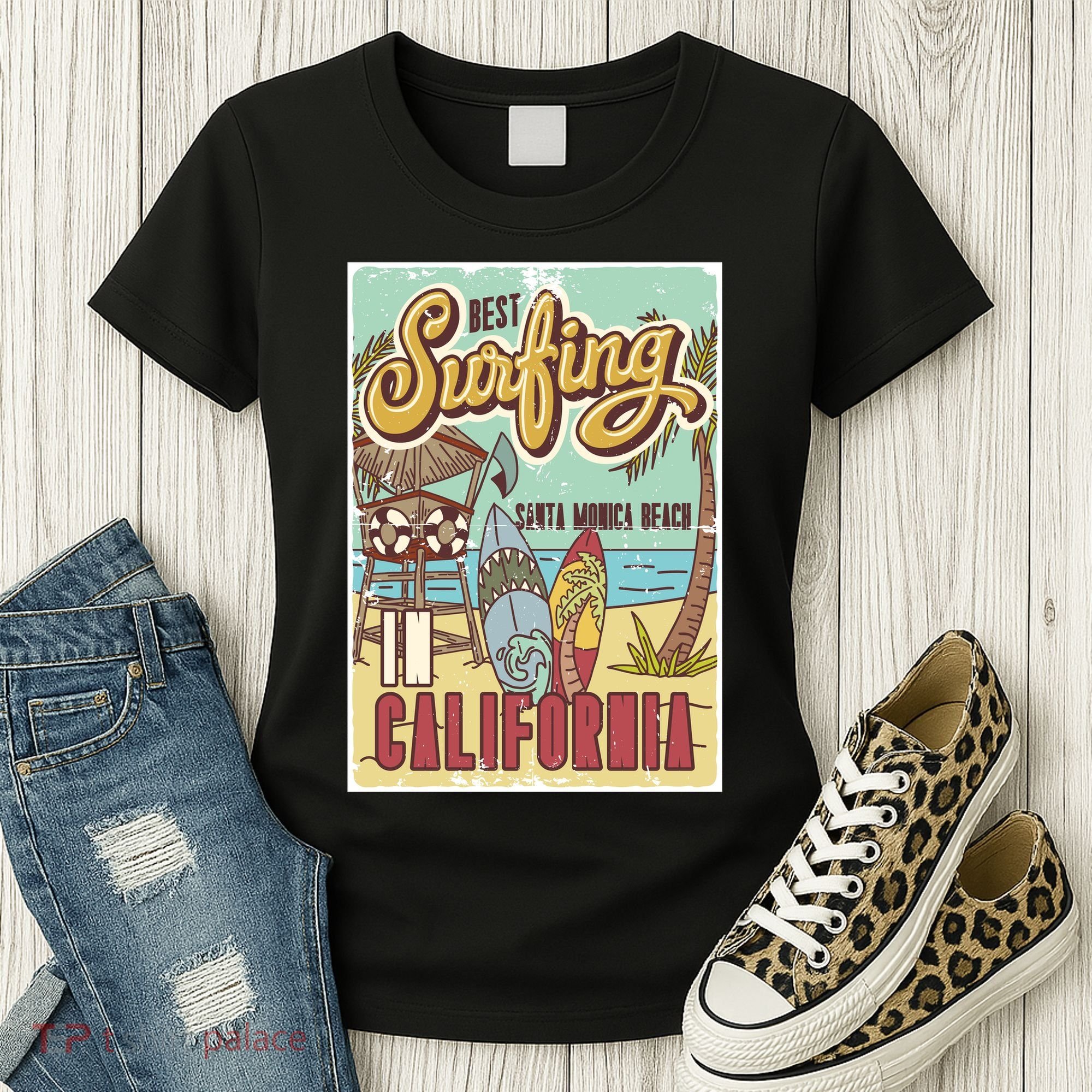 Santa Monica Beach California Women's T-Shirt