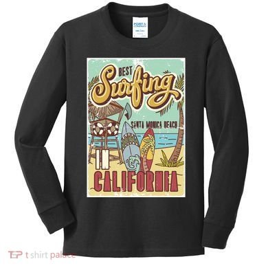 Santa Monica Beach California Kids Long Sleeve Shirt