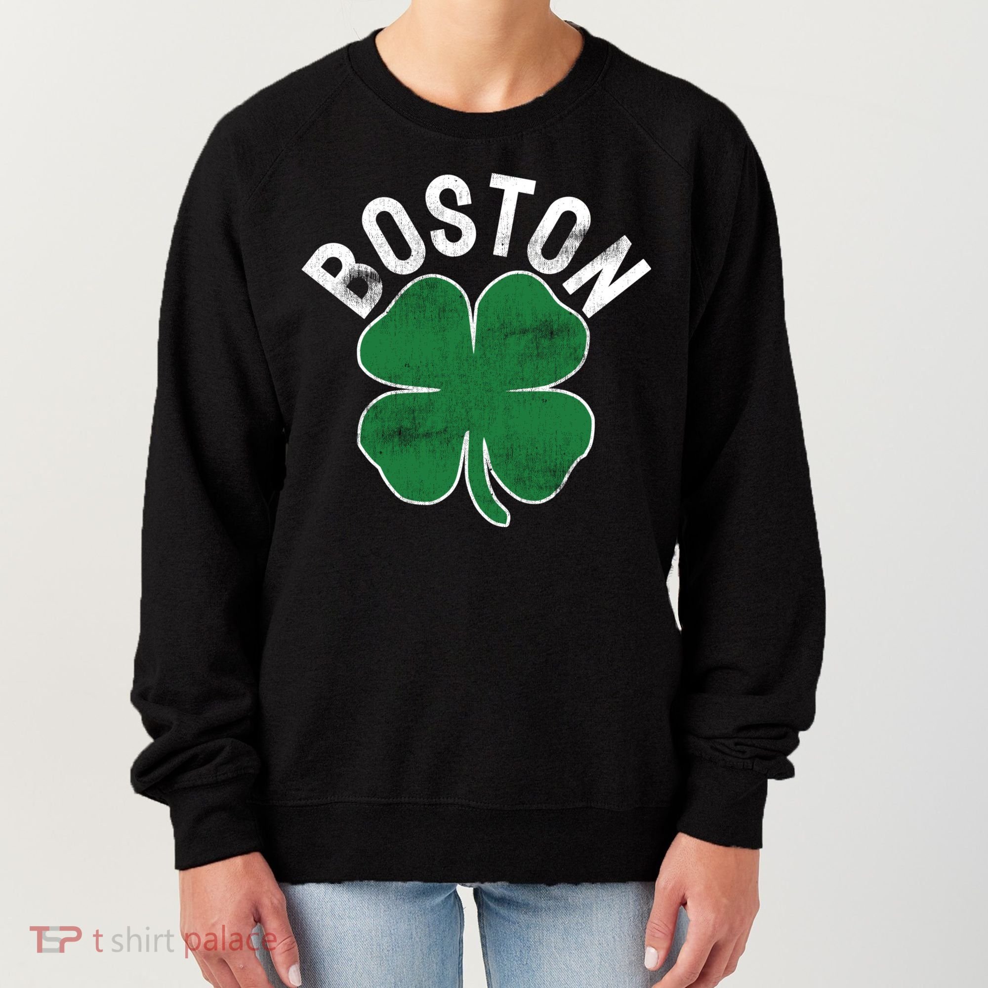 Shamrock Massachusetts Boston ST PATRICKS DAY Irish Green Women's Sweatshirt