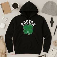 Shamrock Massachusetts Boston ST PATRICKS DAY Irish Green Hoodie thumb 3