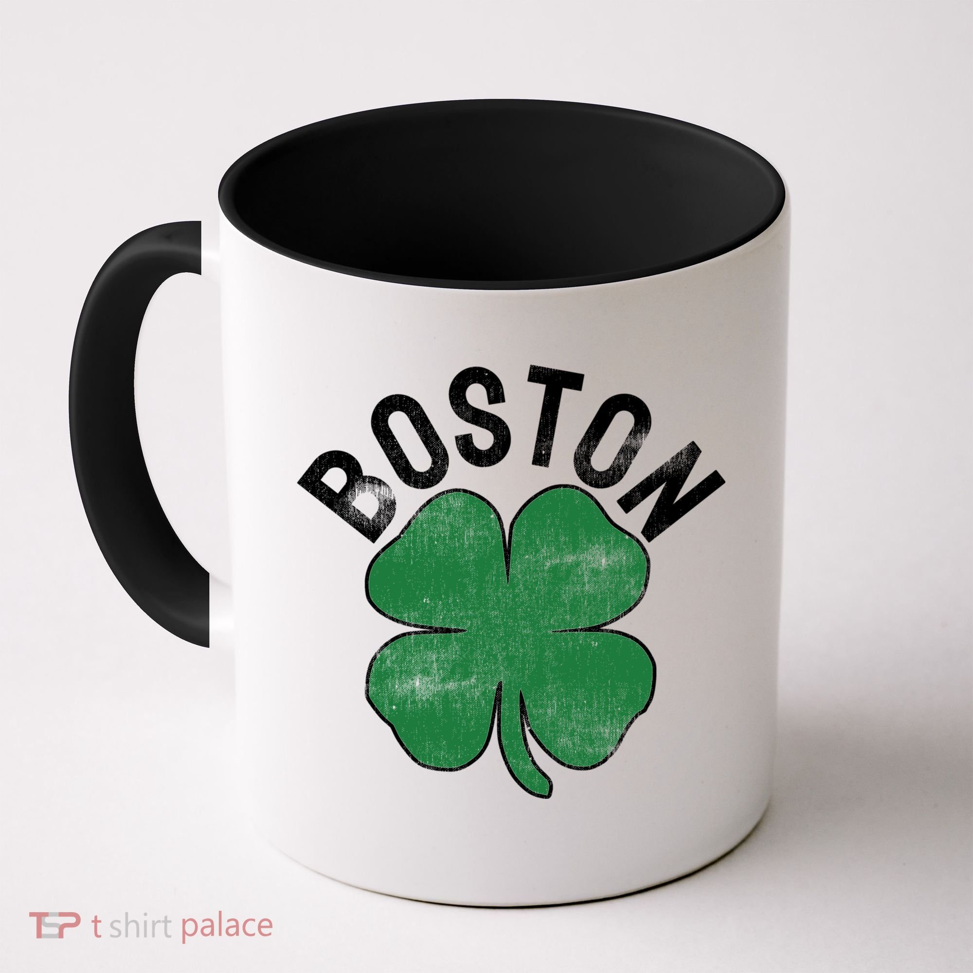 Shamrock Massachusetts Boston ST PATRICKS DAY Irish Green Coffee Mug
