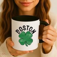 Shamrock Massachusetts Boston ST PATRICKS DAY Irish Green Coffee Mug thumb 3