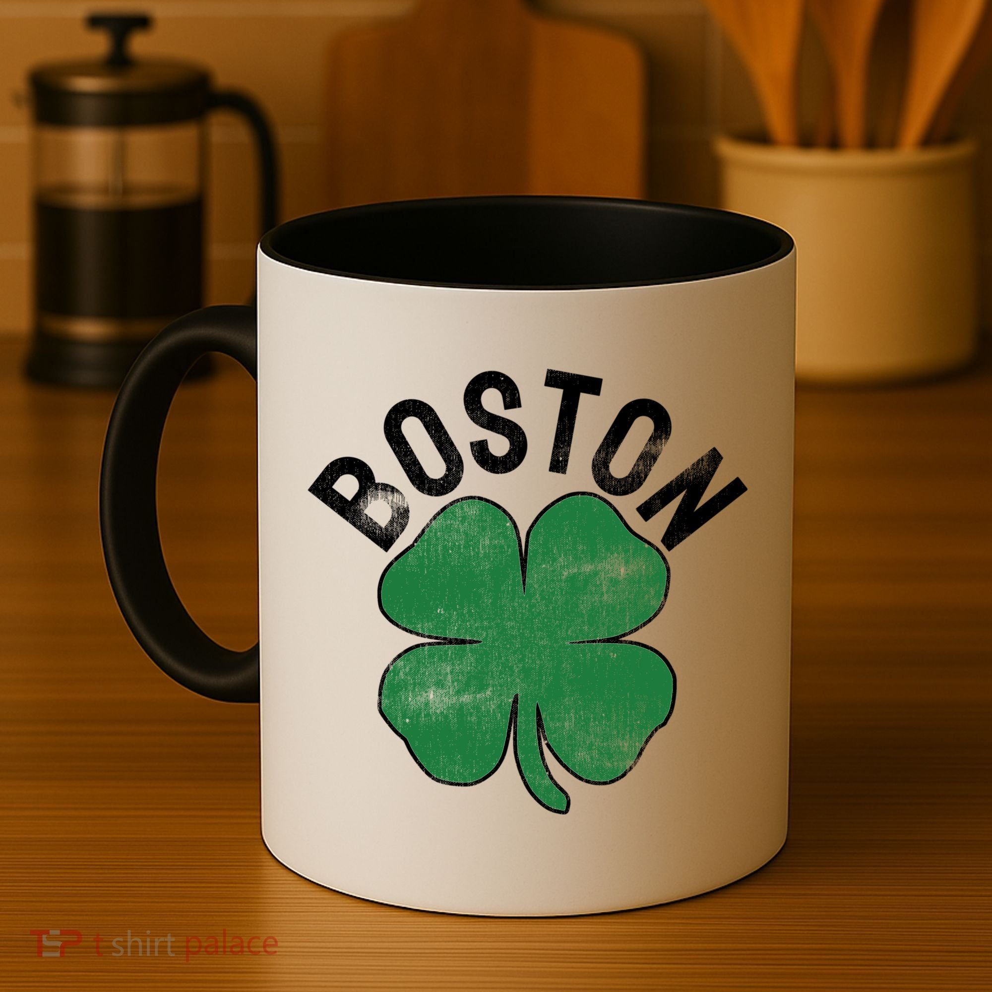 Shamrock Massachusetts Boston ST PATRICKS DAY Irish Green Coffee Mug