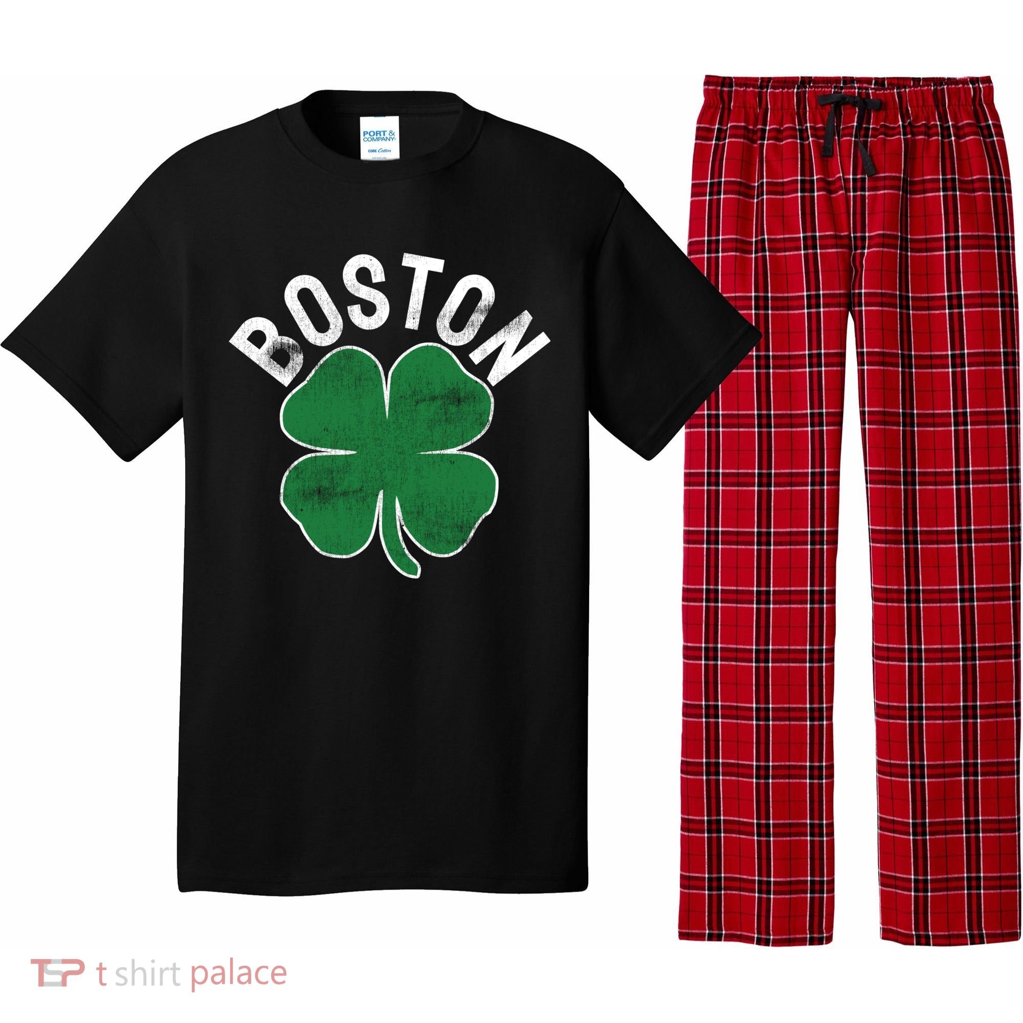 Shamrock Massachusetts Boston ST PATRICKS DAY Irish Green Pajama Set