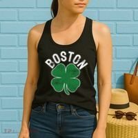 Shamrock Massachusetts Boston ST PATRICKS DAY Irish Green Women's Tank Top thumb 2