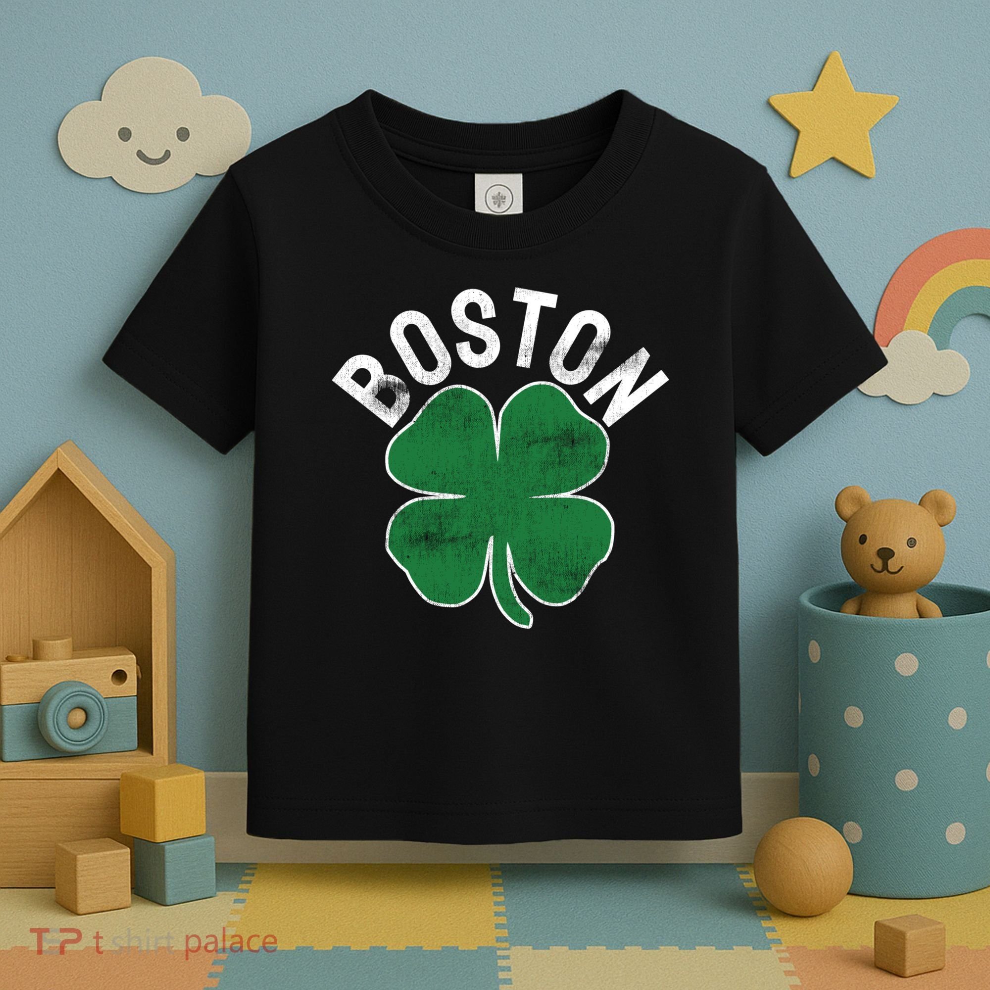 Shamrock Massachusetts Boston ST PATRICKS DAY Irish Green Toddler T-Shirt