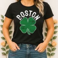 Shamrock Massachusetts Boston ST PATRICKS DAY Irish Green Women's T-Shirt thumb 2