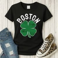 Shamrock Massachusetts Boston ST PATRICKS DAY Irish Green Women's T-Shirt thumb 3
