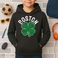 Shamrock Massachusetts Boston ST PATRICKS DAY Irish Green Kids Hoodie thumb 2